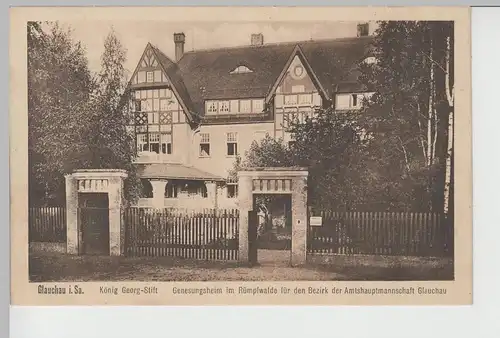 (76364) AK Glauchau, Sa., König Georg Stift, Genesungsheim Rümpfwald 1928