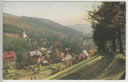 (76354) AK Kipsdorf, Erzgeb., Blick von Ober nach Tal Kipsdorf, vor 1945