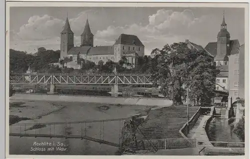 (76278) AK Rochlitz, Sachsen, Schloss mit Wehr 1933