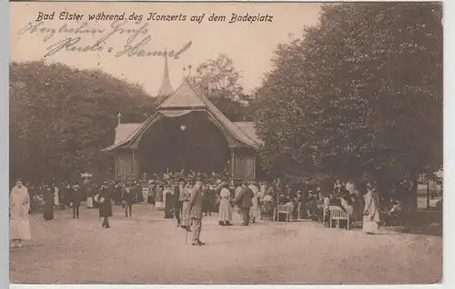 (76254) AK Bad Elster, Konzert auf dem Badeplatz 1924