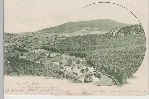 (76191) AK Neu Jonsdorf, Blick vom Nonnenfelsen, Bahnpost 1901