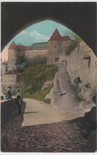 (75422) AK Bautzen, Blick durch das Mühlentor, Feldpost 1916