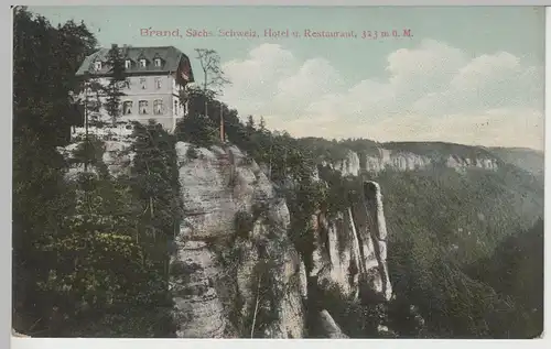 (73752) AK Sächs. Schweiz, Brand, Hotel 1911