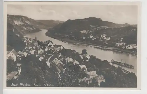(73751) Foto AK Sächs. Schweiz, Stadt Wehlen, Panorama, vor 1945