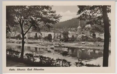 (73746) Foto AK Sächs. Schweiz, Bad Schandau, Raddampfer 1955