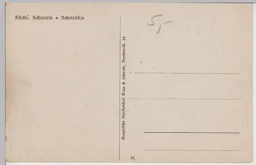 (73743) AK Sächs. Schweiz, Schmilka, Panorama, Raddampfer, vor 1945