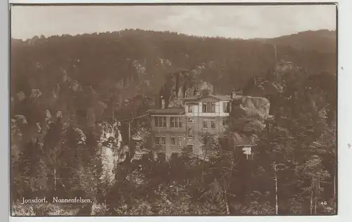 (73555) Foto AK Jonsdorf, Zittauer Gebirge, Nonnenfelsen, vor 1945