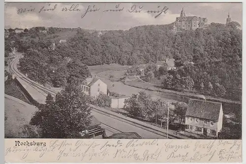 (73487) AK Rochsburg, Ortsansicht mit Schloss Rochsburg 1905