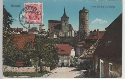 (73430) AK Bautzen, Scharfenweg, Alte Wasserkunst, Michaeliskirche 1915