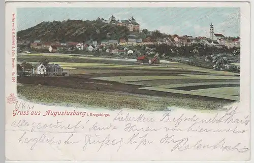 (72566) AK Augustusburg, Panorama 1901