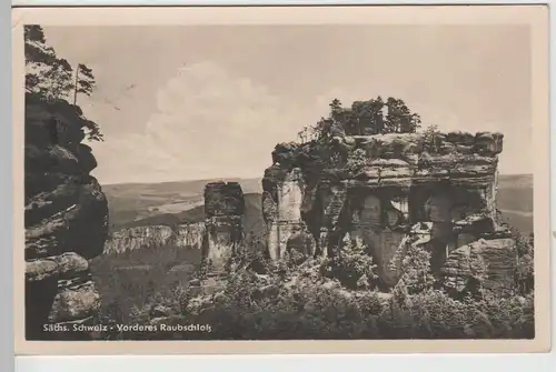 (72419) Foto AK Sächs. Schweiz, Vorderes Raubschloss 1956