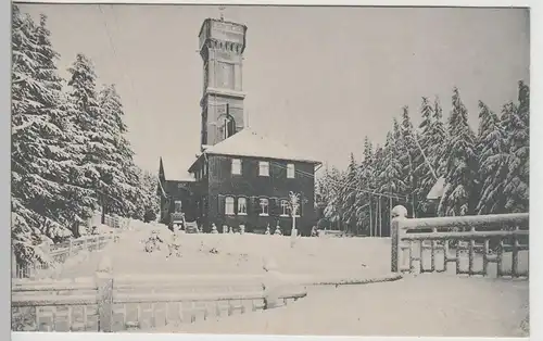 (70813) AK Pöhlberg bei Annaberg i. Erz., Aussichtsturm und Hotel vor 1945