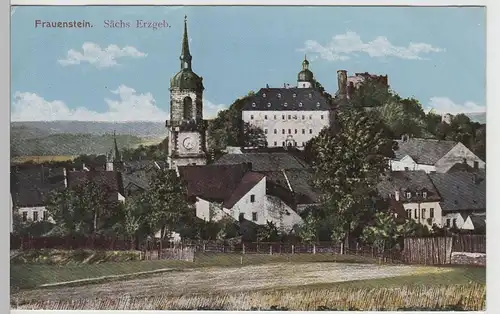 (70795) AK Frauenstein i. Erz., Teilansicht mit Schloss und Ruine, vor 1920