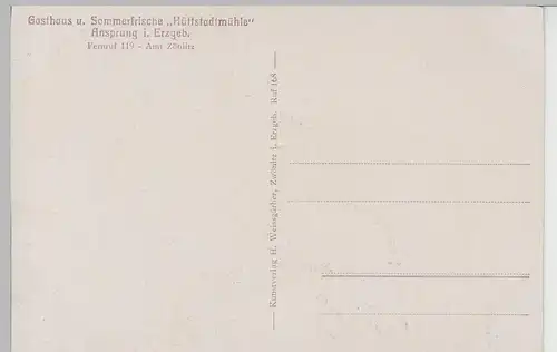 (70658) AK Ansprung im Erzgebirge, Gasthaus Hüttstadtmühle, vor 1920