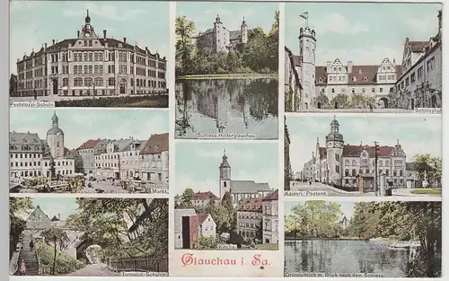 (70642) AK Glauchau i.Sa., Mehrbildkarte 1907