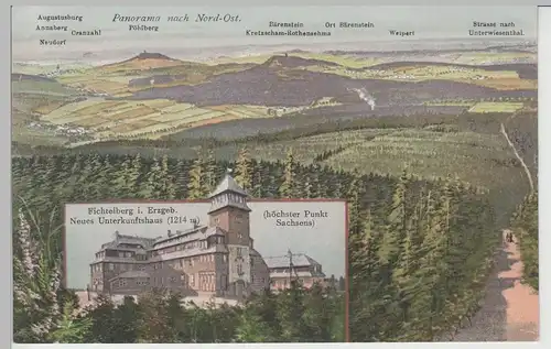 (70607) AK Fichtelberg b. Oberwiesenthal, Panorama n. Nord-Ost, vor 1920