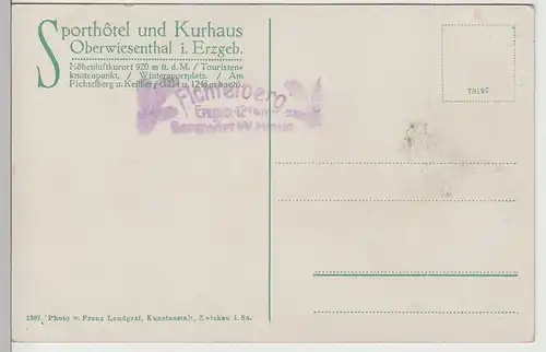 (70605) AK Oberwiesenthal, Sport-Hotel u. Kurhaus, vor 1920