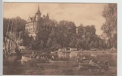 (70594) AK Grimma, Schloss Gatterburg, mit Gondelteich, vor 1945