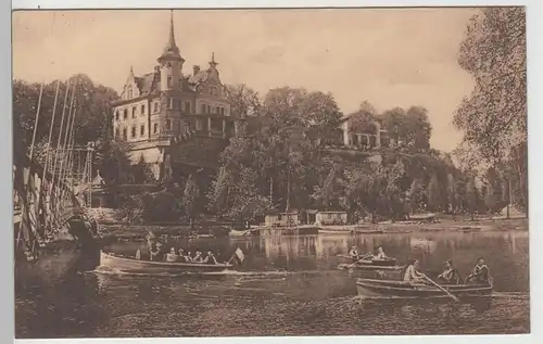 (70593) AK Grimma, Schloss Gatterburg, mit Gondelteich, vor 1945