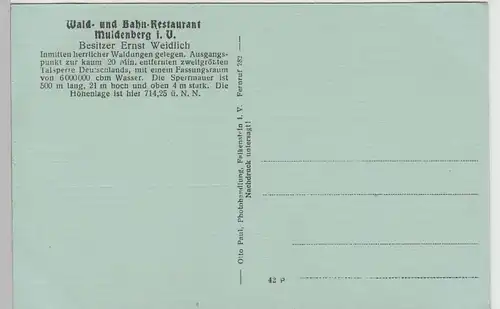 (70564) AK Talsperre bei Muldenberg im Vogtland, vor 1945