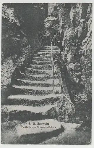 (69333) AK Sächs. Schweiz, Partie in den Schwedenlöchern, vor 1945