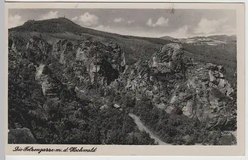 (68055) AK Zittauer Gebirge, Felsengasse mit Hochwald, 1951