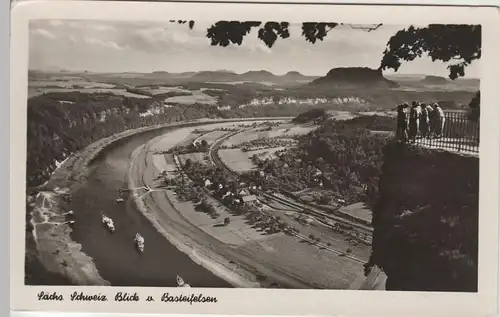 (67272) Foto AK Sächs. Schweiz, Blick vom Basteifelsen 1955