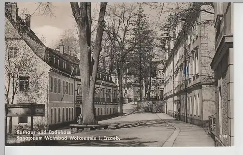 (67219) Foto AK Wolkenstein, Erzgeb., Sanatorium Warmbad, Kurhaus 1961