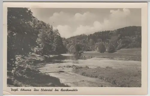 (67213) Foto AK Vogtl. Schweiz, Elstertal bei Barthmühle 1954