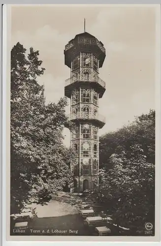 (65162) Foto AK Löbau, Friedrich-August-Turm a.d. Löbauer Berg vor 1945