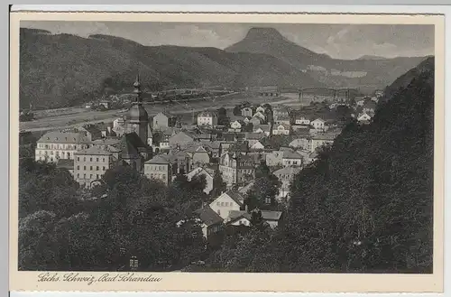(64658) AK Sächs. Schweiz, Bad Schandau, Panorama, St.-Johanniskirche