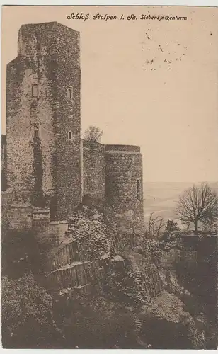 (63967) AK Schloss Stolpen, Siebenspitzenturm, 1925