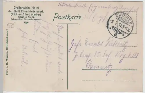 (62914) AK Stadt Ehrenfriedersdorf, Greifensteine 1911