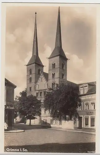 (60936) Foto AK Grimma i. Sa., Frauenkirche vor 1945