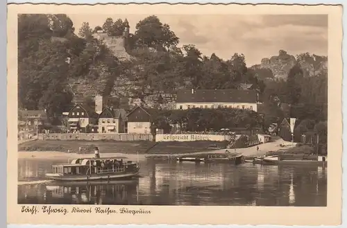 (60067) Foto AK Sächsische Schweiz, Kurort Rathen, Burgruine, vor 1945