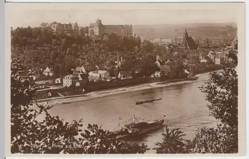 (5668) Foto AK Pirna, Elbe, Schloss Sonnenstein, Marienkirche 1930