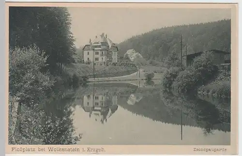 (55994) AK Wolkenstein, Erzgeb., Floßplatz, Zschopau, vor 1945