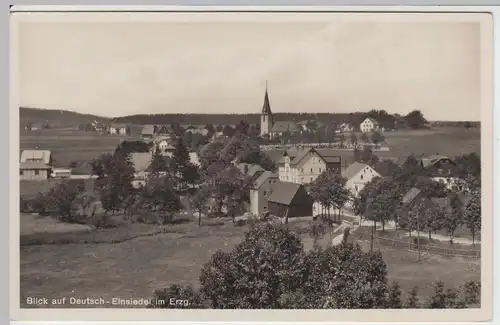 (55907) Foto AK Deutscheinsiedel, Ortsansicht mit Kirche, vor 1945