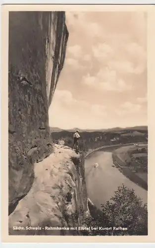 (52925) Foto AK Sächs. Schweiz, Rahmhanke, Elbtal 1956