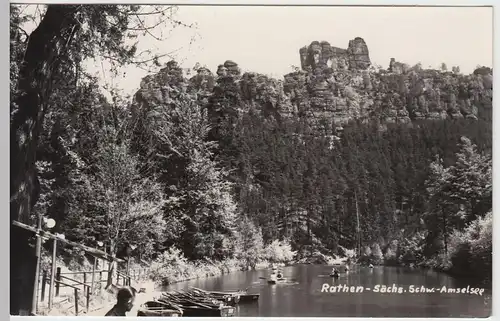 (52905) Foto AK Sächs. Schweiz, Amselsee Rathen, Ruderboote 1964