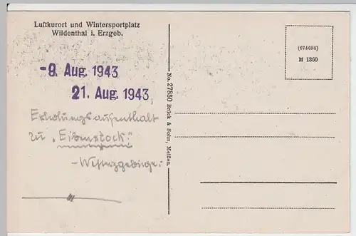 (52466) AK Wildenthal, Eibenstock, Erzgeb., Panorama 1943