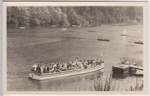 (52416) Foto AK Talsperre Kriebstein, Bootsanlegestelle Falkenhain 1955