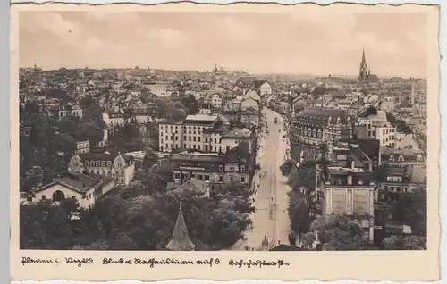 (52359) Foto AK Plauen, Vogtl., Blick vom Rathausturm auf Bahnhofstr. 1935