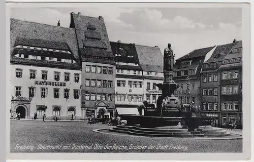 (47875) AK Freiberg, Sachsen, Obermarkt, Denkmal Otto d. Reiche 1941