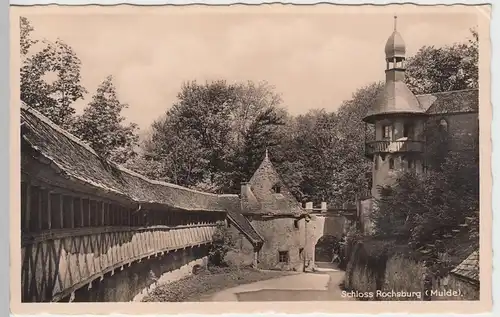 (47143) Foto AK Schloss Rochsburg, Wehrgang vor 1945