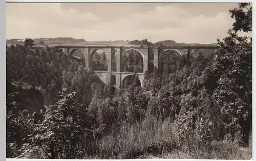 (46748) Foto AK Plauen-Jocketa, Elstertalbrücke, 1956