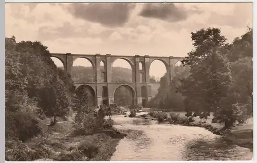 (46746) Foto AK Plauen-Jocketa, Elstertalbrücke, 1957 (gel. 1966)