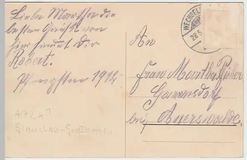 (46710) AK Wechselburg, Totale m. Bahngleis, 1912