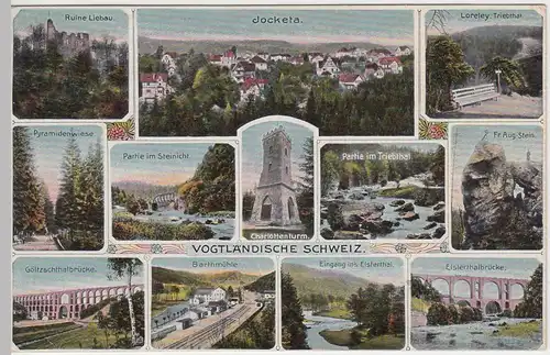 (46673) AK Vogtländische Schweiz, Mehrbildkarte, vor 1945