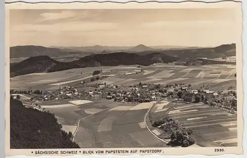 (45972) Foto AK Sächsische Schweiz, Blick v. Papststein a. Papstdorf 1936